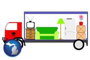 furniture mover with Michigan icon